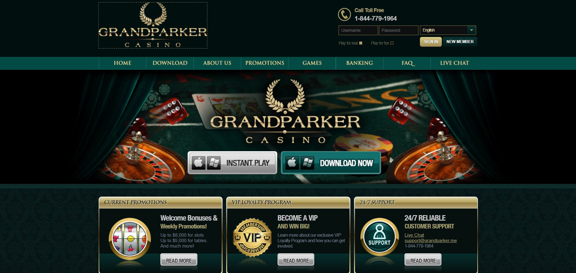 Online casino Grand Parker review